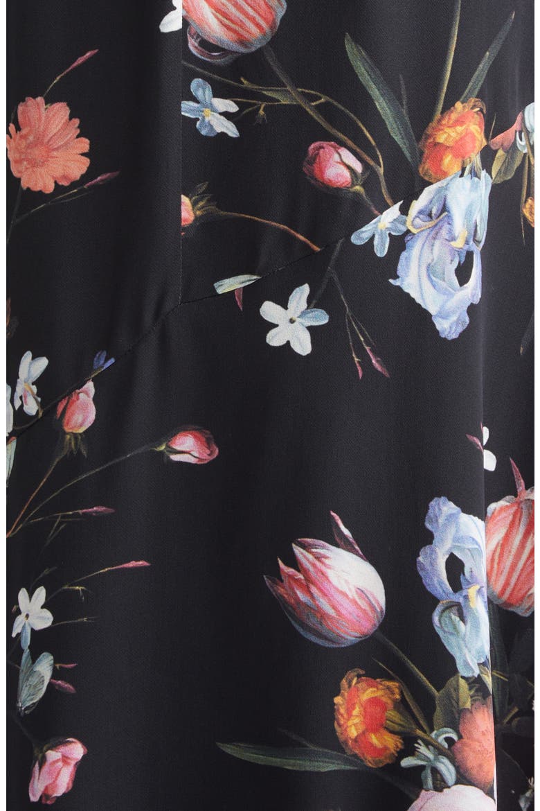 Floral A-Line Crepe Midi Skirt, Alternate, color, DUTCH FLOWER PAINTING BLACK
