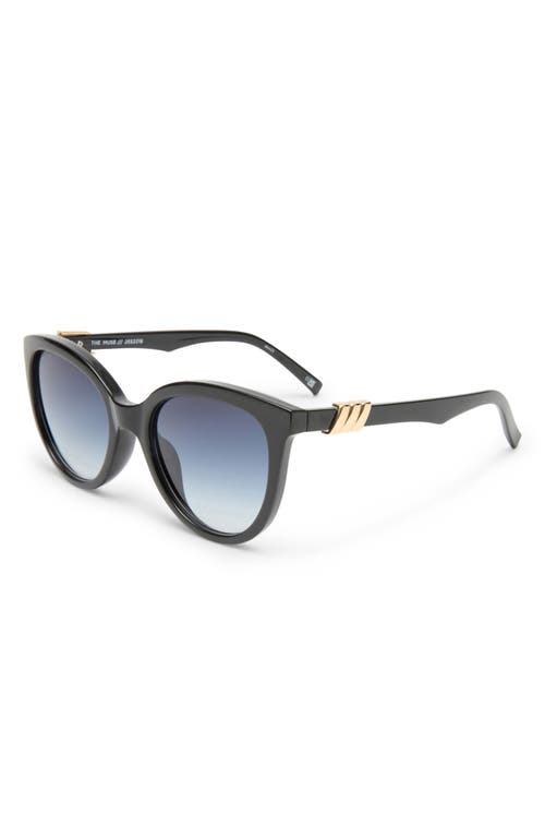 Shop Le Specs The Muse 54mm Round Sunglasses In Black/smoke Grad