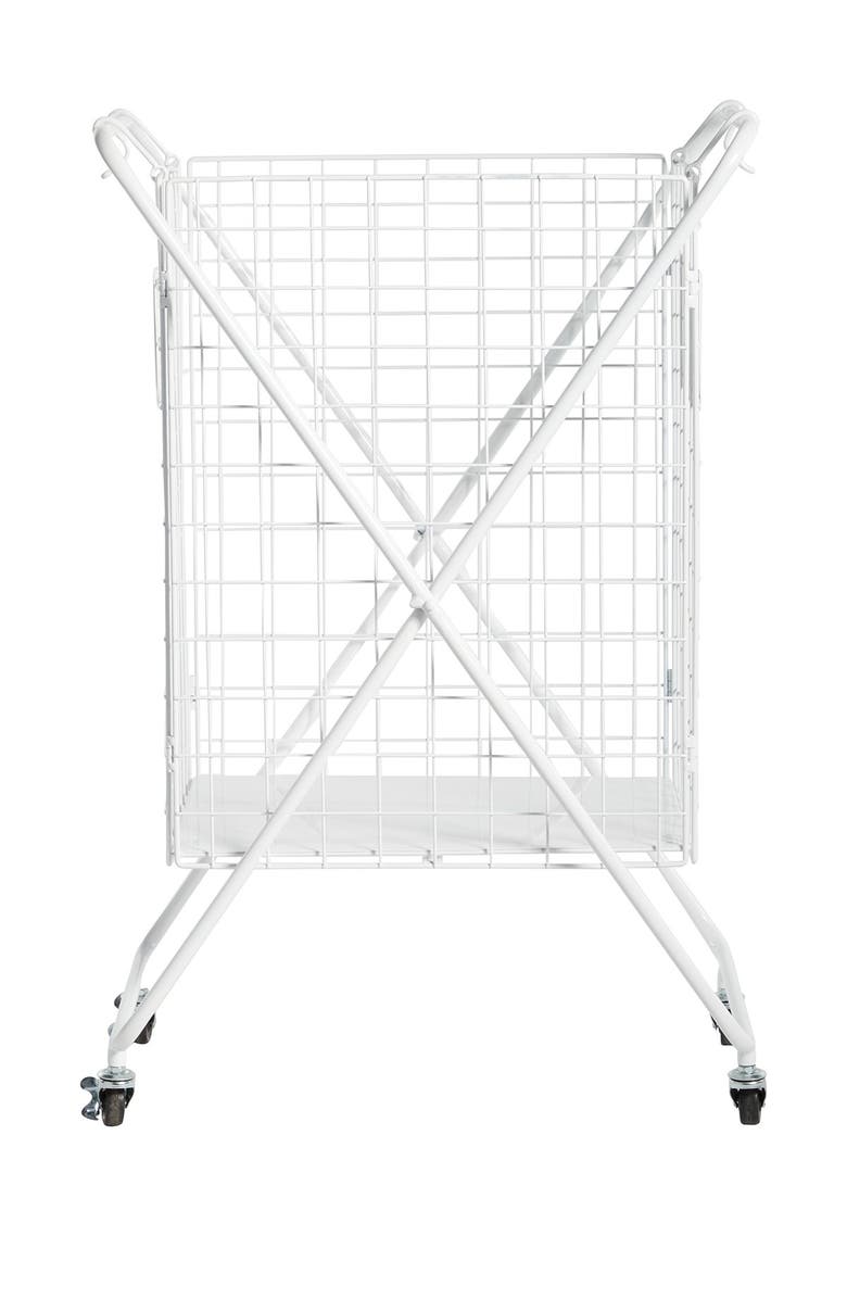 SONOMA SAGE HOME White Metal Farmhouse Storage Cart, Alternate, color, White