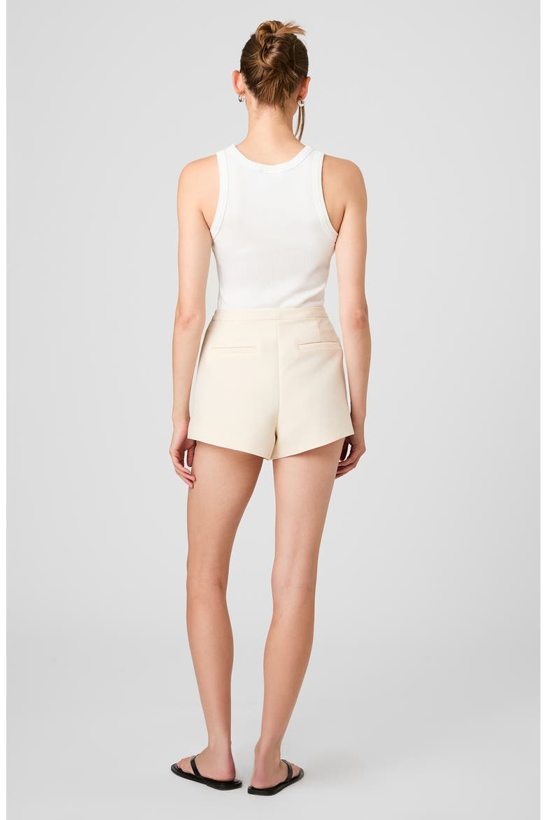 Structured Taffeta Relaxed Fit Shorts, Alternate, color, PORCELAIN CREAM