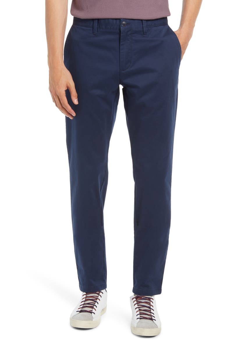 Skinny Fit Stretch Chino Pants, Main, color, NAVY ECLIPSE