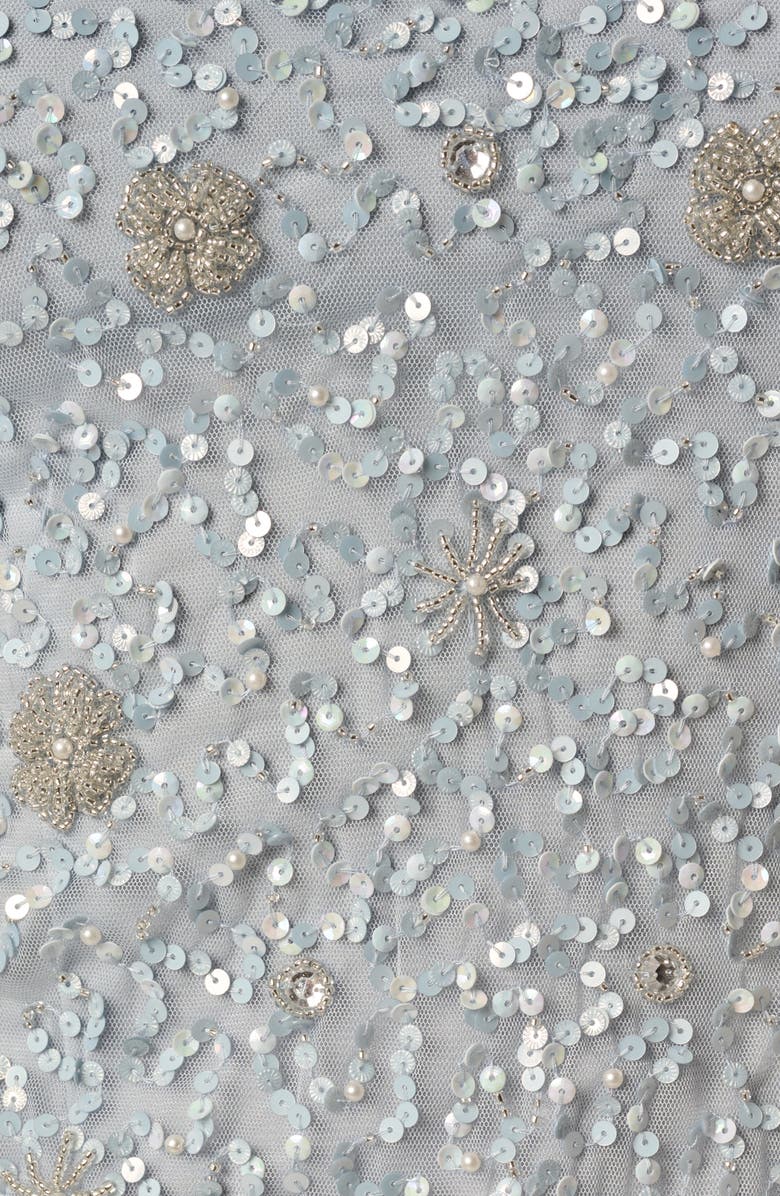 Adrianna Papell Ruched Sleeve Beaded Gown, Alternate, color, 