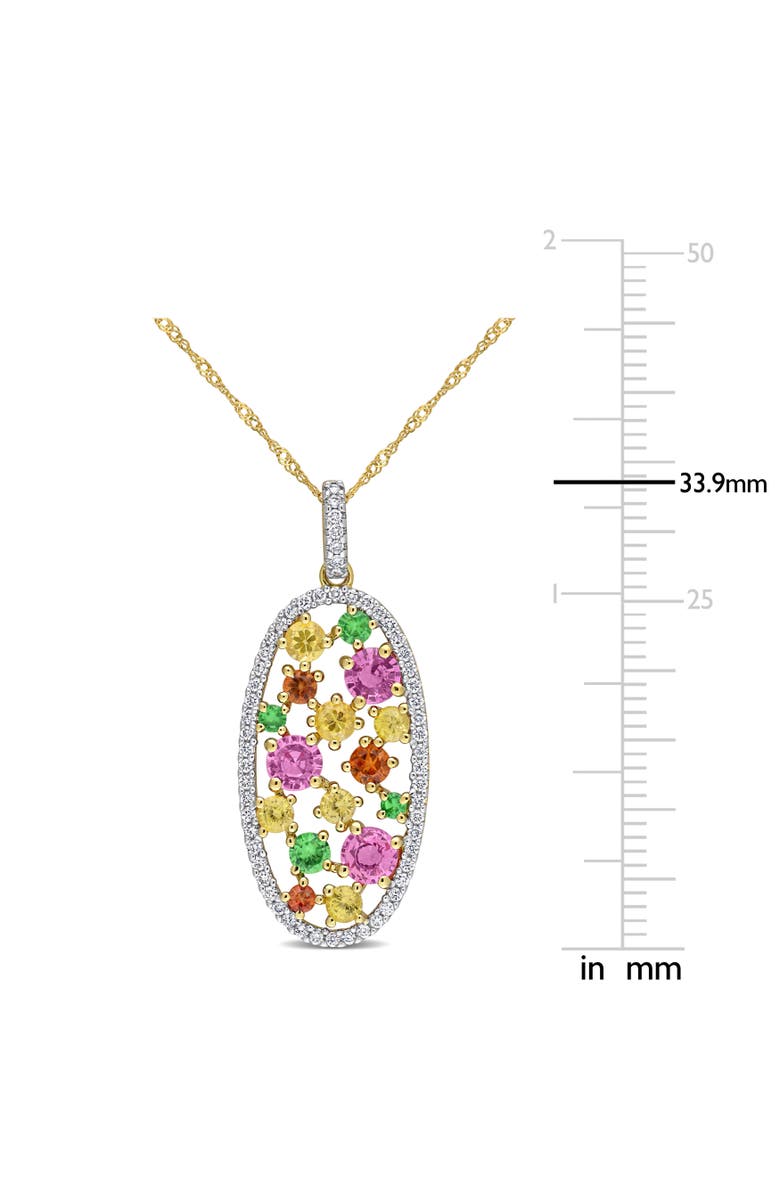 Julianna B. Multi Gemstone & Diamond Oval Necklace 14k, Alternate, color, 