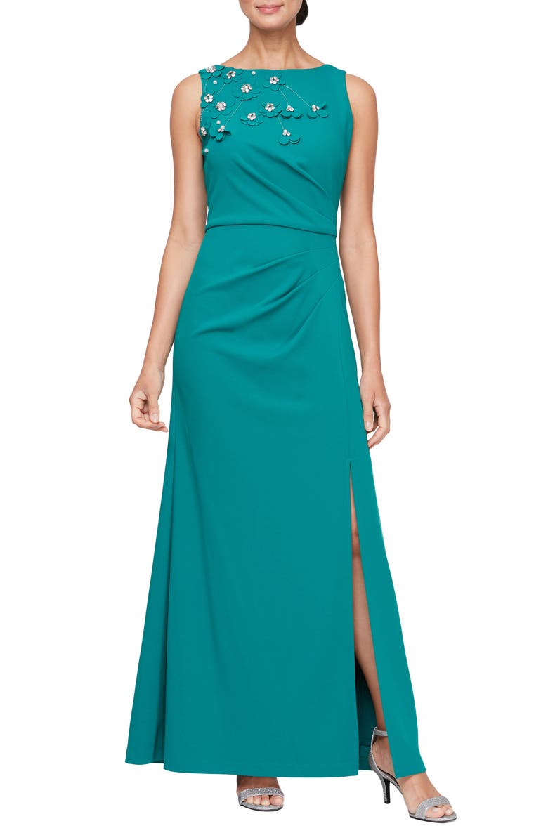 Alex Evenings Embellished Sleeveless Evening Gown, Main, color, 