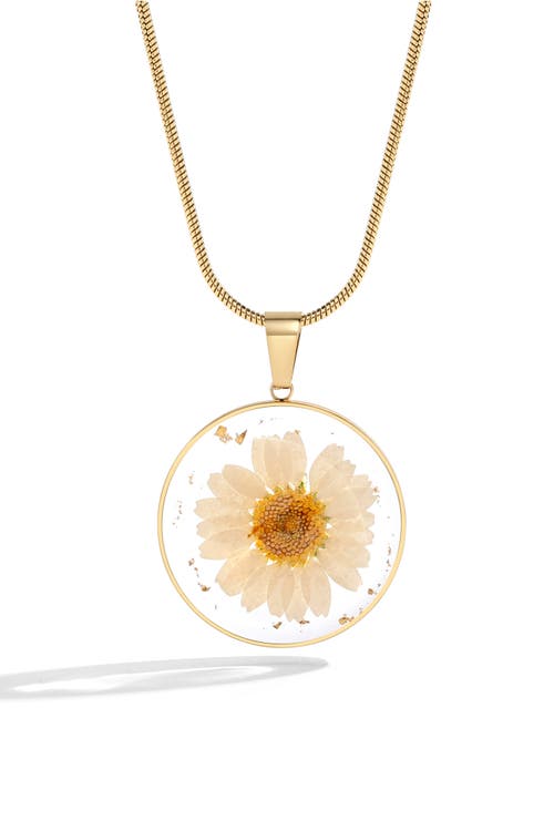 Mint & Lily Pressed Birth Flower Necklace In Multi