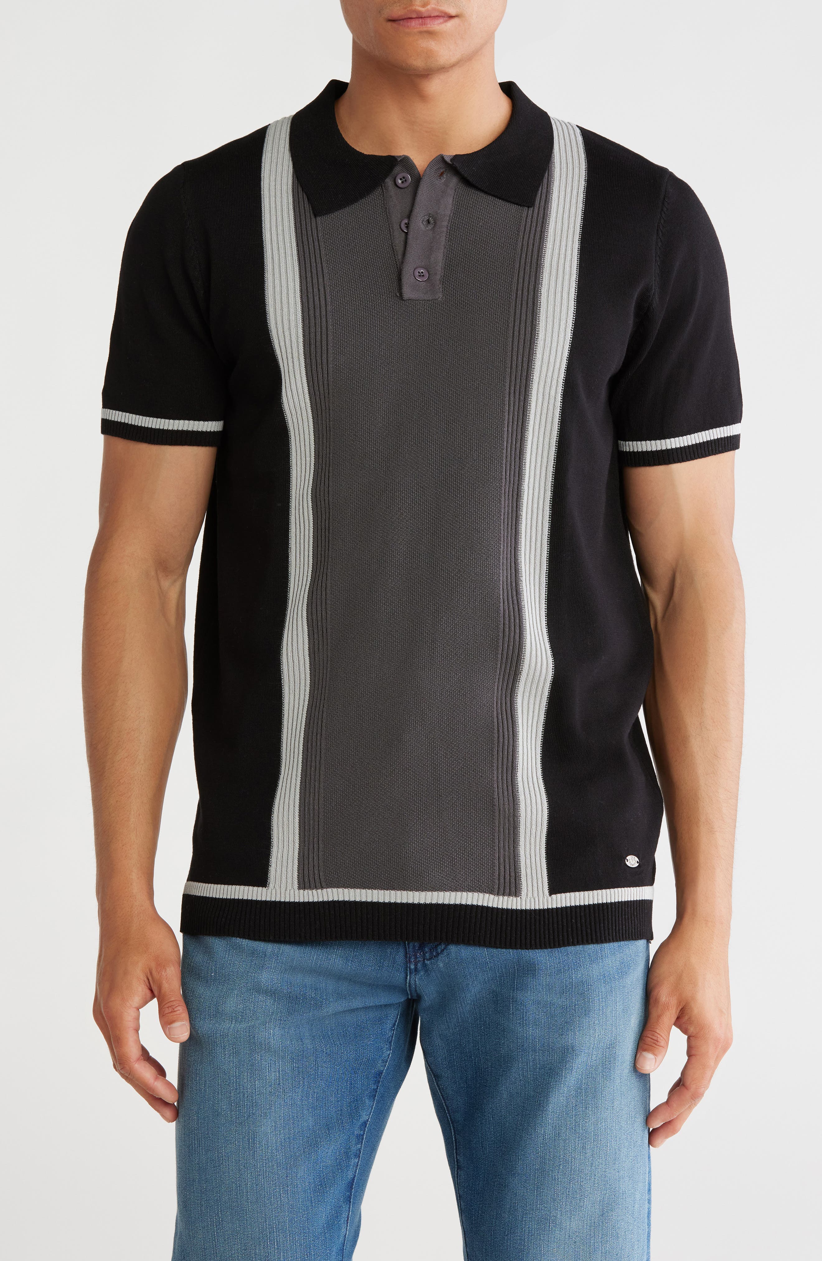 T.R. PREMIUM Colorblock Sweater Knit Polo