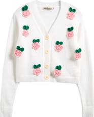 Cotton Emporium Kids' Floral Embellished Cardigan