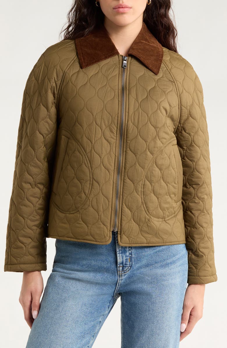 Avec Les Filles Quilted Barn Jacket, Alternate, color, Military