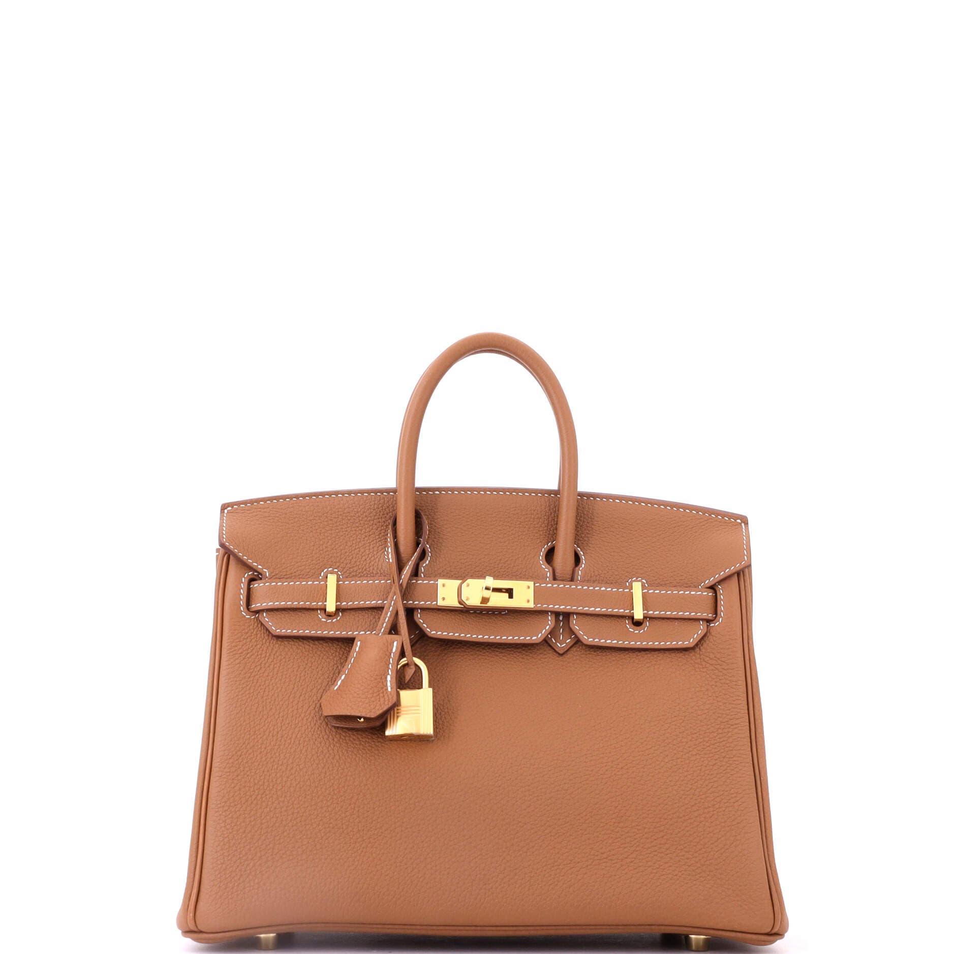 Birkin Handbag Brown Togo With Gold Hardware 25, Main, color, Metallic Gold