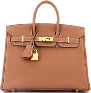 Pre-Owned Hermes Birkin Handbag Brown Togo With Gold Hardware 25