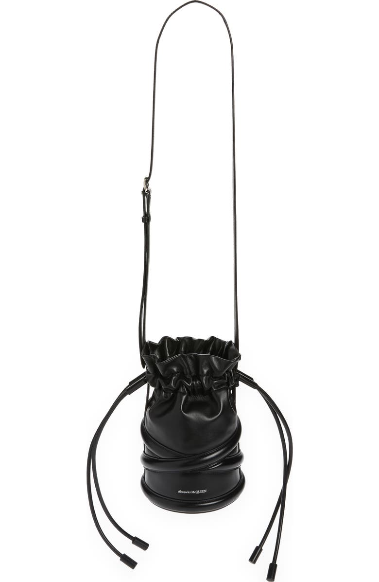 McQueen Alexander McQueen The Soft Curve Drawstring Leather Crossbody Bag, Alternate, color,