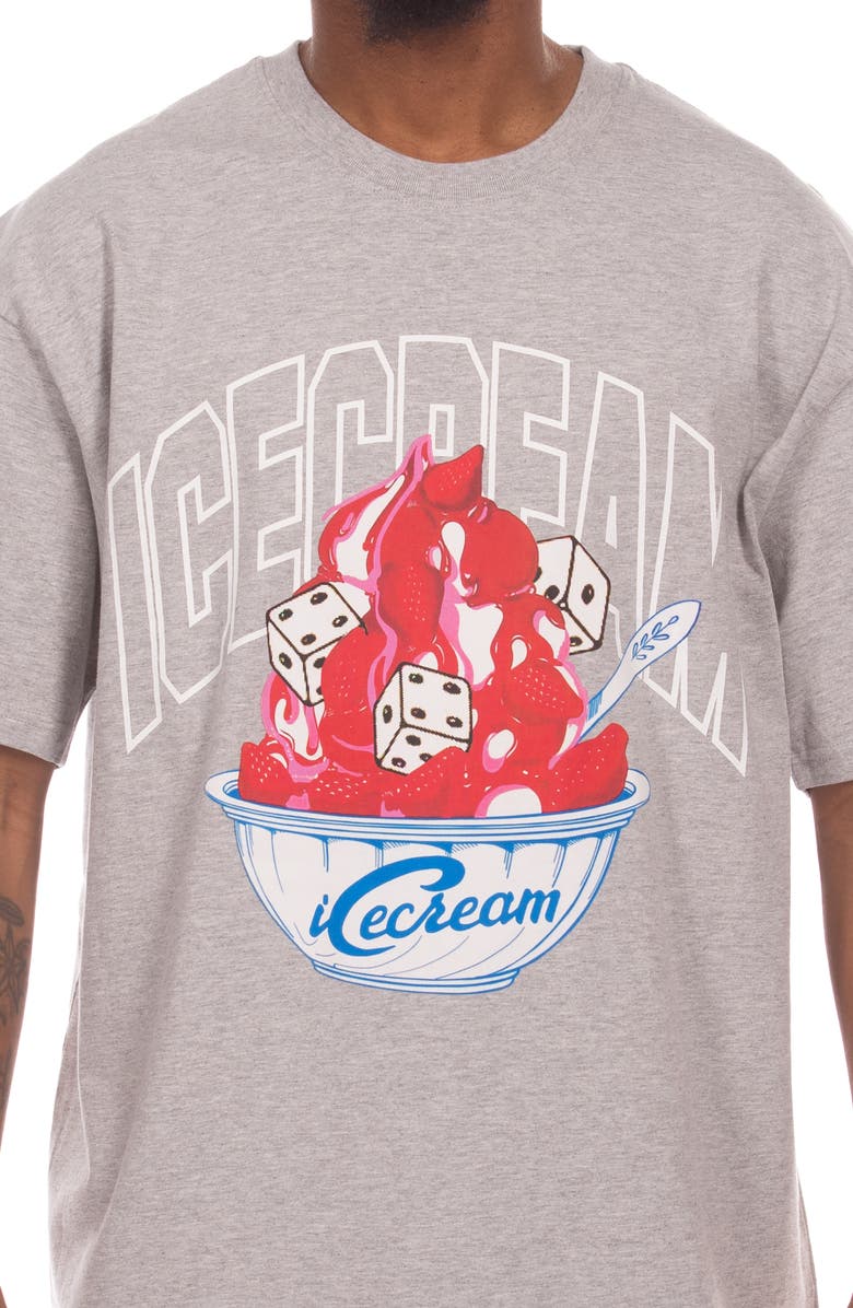 ICECREAM Dice Cotton Graphic T-Shirt, Alternate, color, Heather Grey