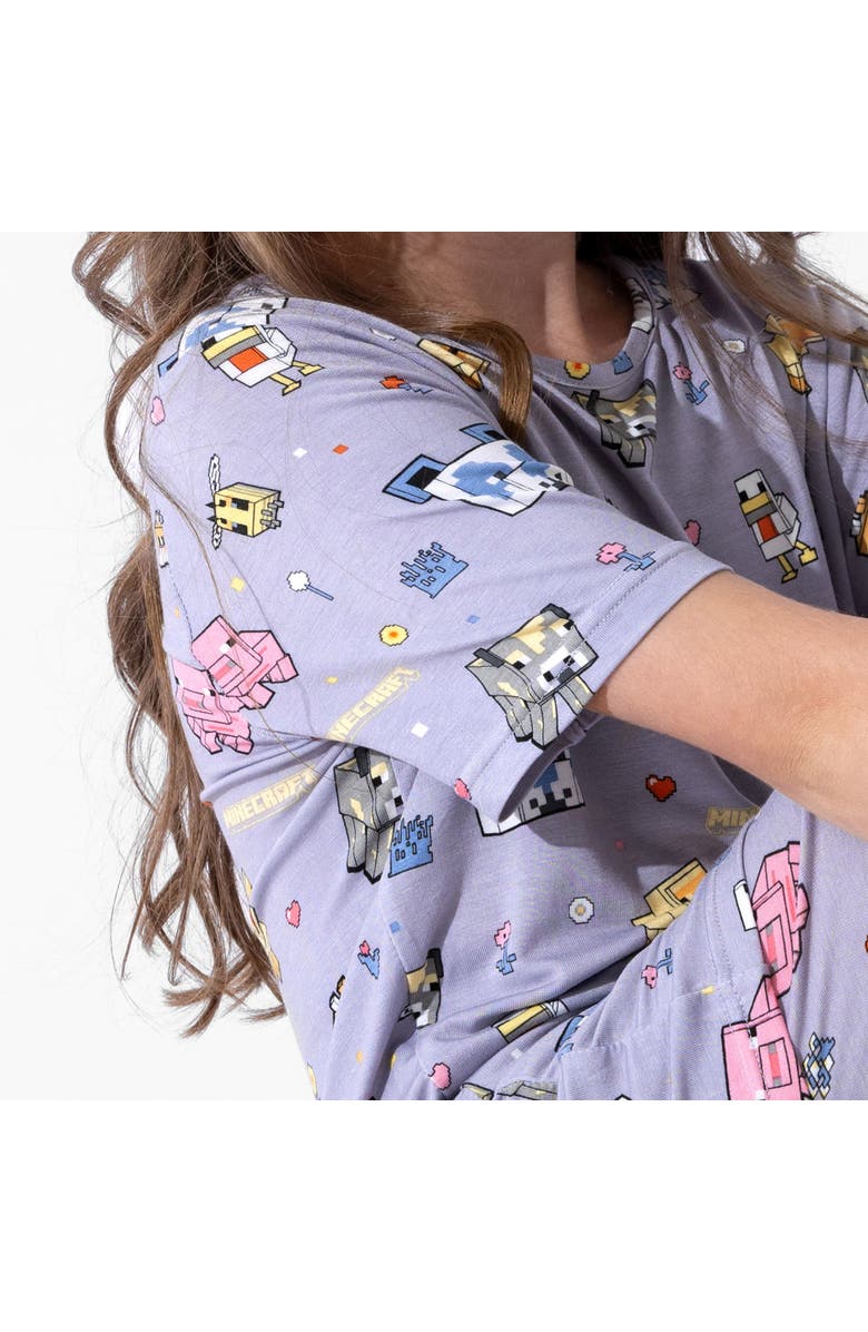 Bellabu Bear Minecraft Pixel Pals Kids 2-Piece Short Sleeve & Shorts Pajama Set, Alternate, color, 