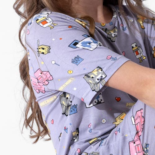 Bellabu Bear Minecraft Pixel Pals Kids 2-piece Short Sleeve & Shorts Pajama Set In Multi