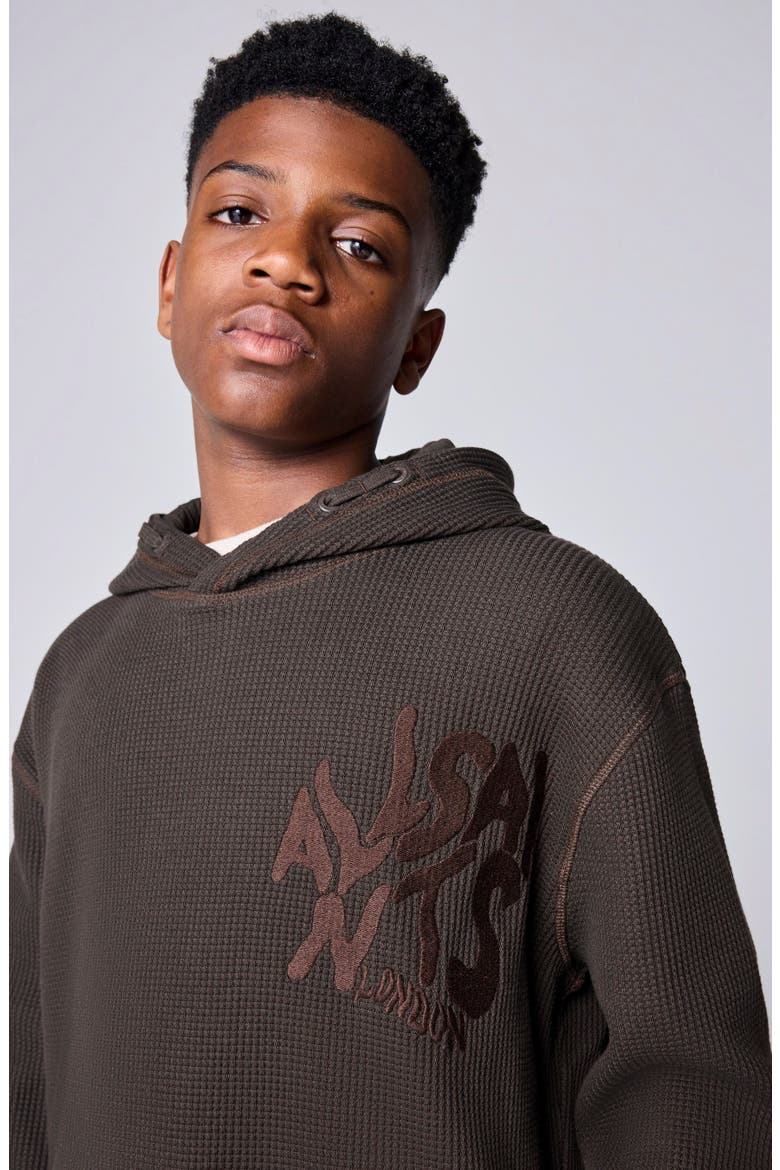Kids' Waffle Orlando Hoodie, Alternate, color, BROWN