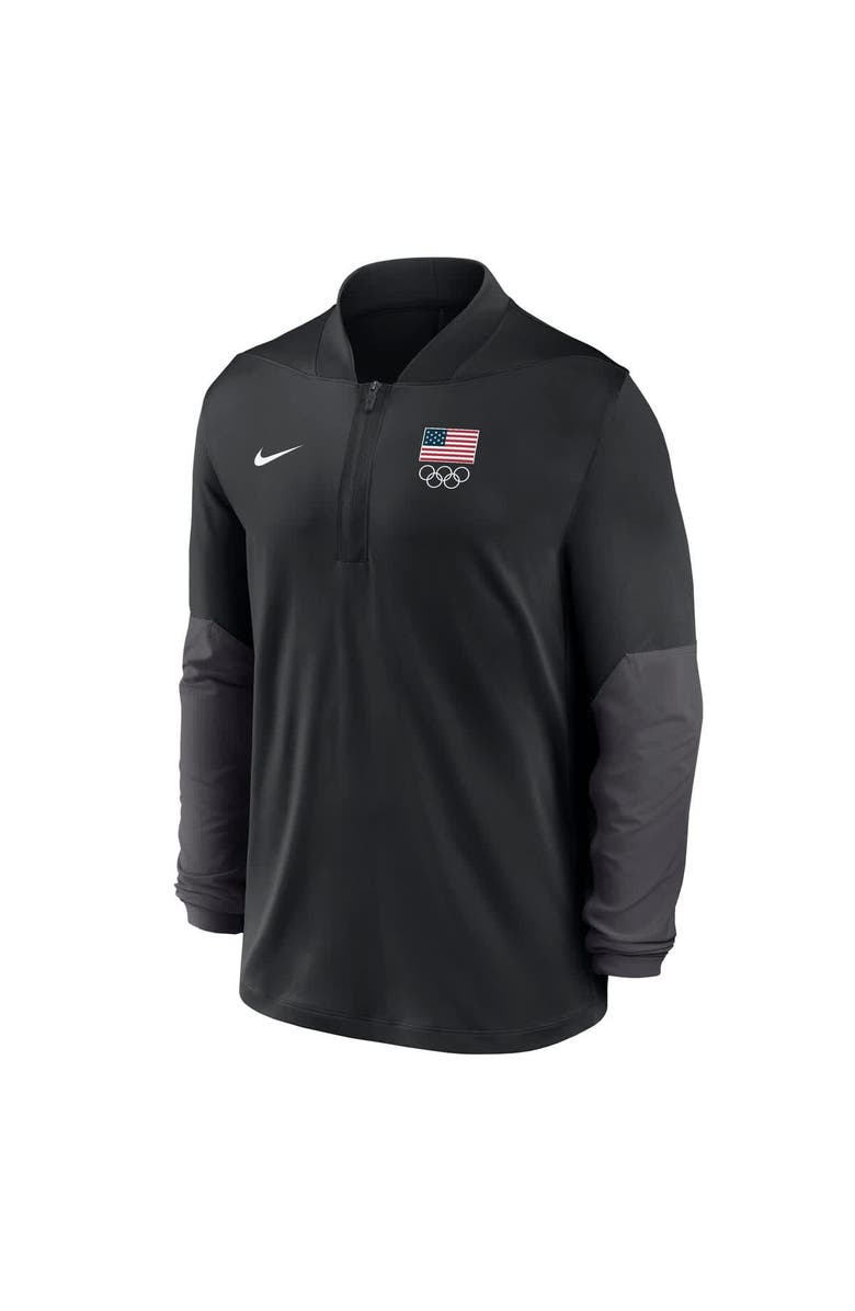 Nike Men's Nike Black Team USA Dri-FIT Half-Zip Pullover, Alternate, color, Black