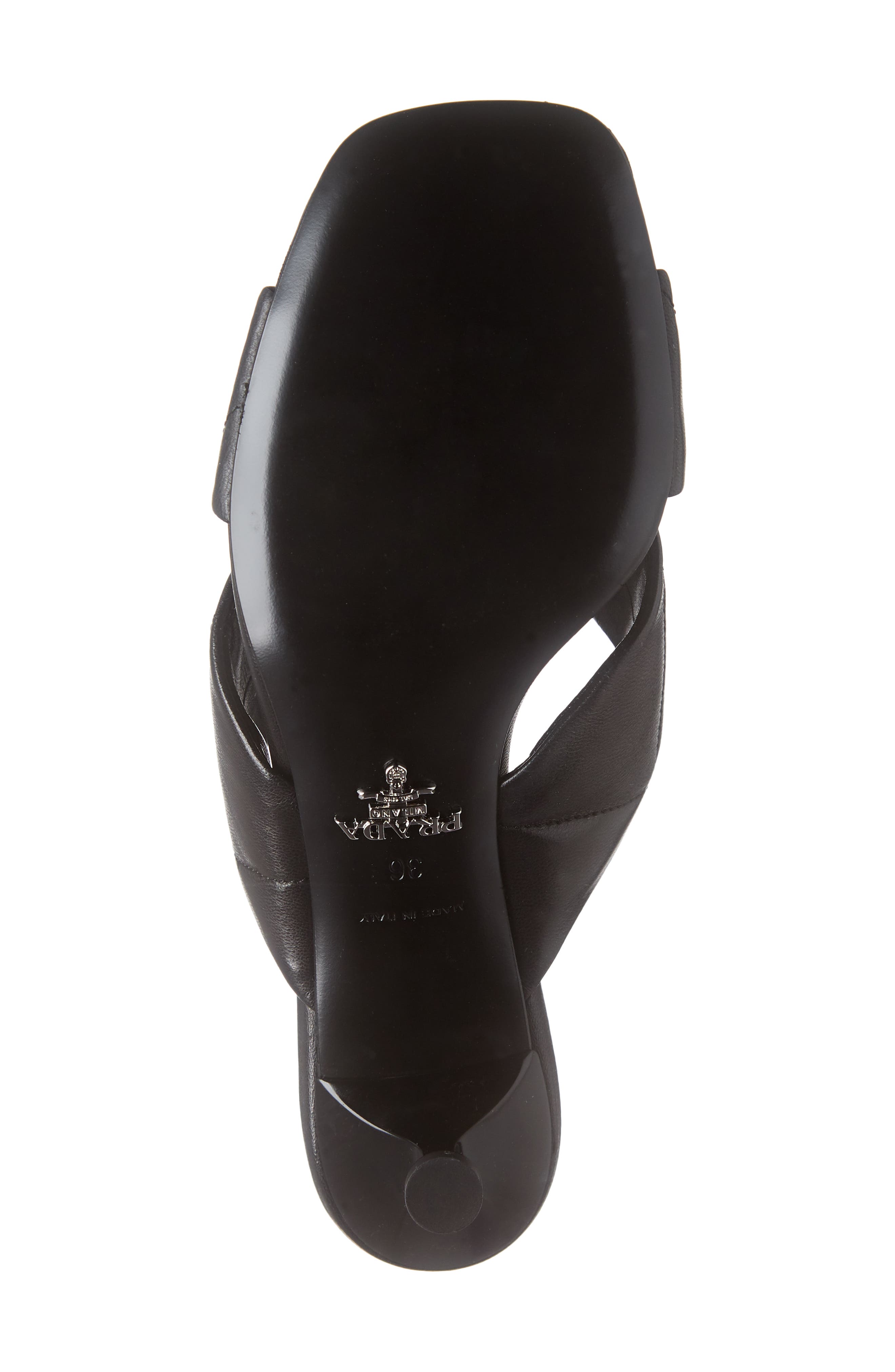 Prada Logo Matelassé Slide Sandal, Alternate, color, 