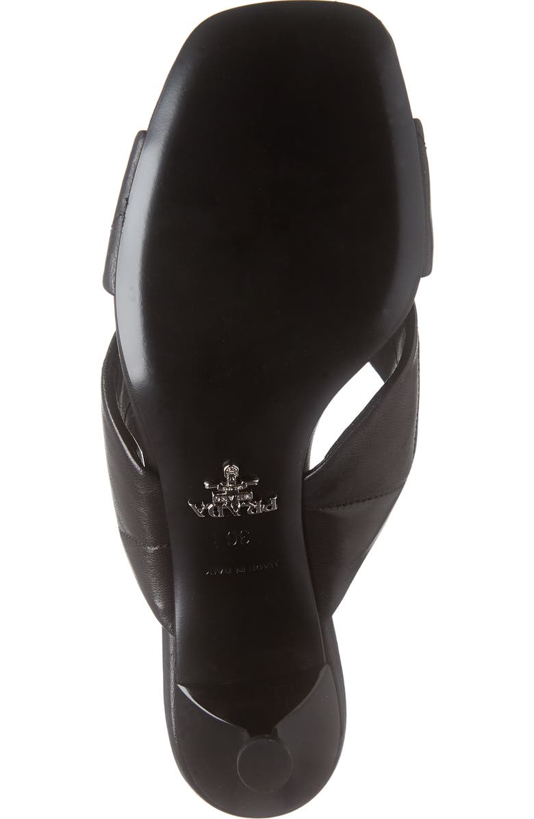 Prada Logo Matelassé Slide Sandal, Alternate, color,