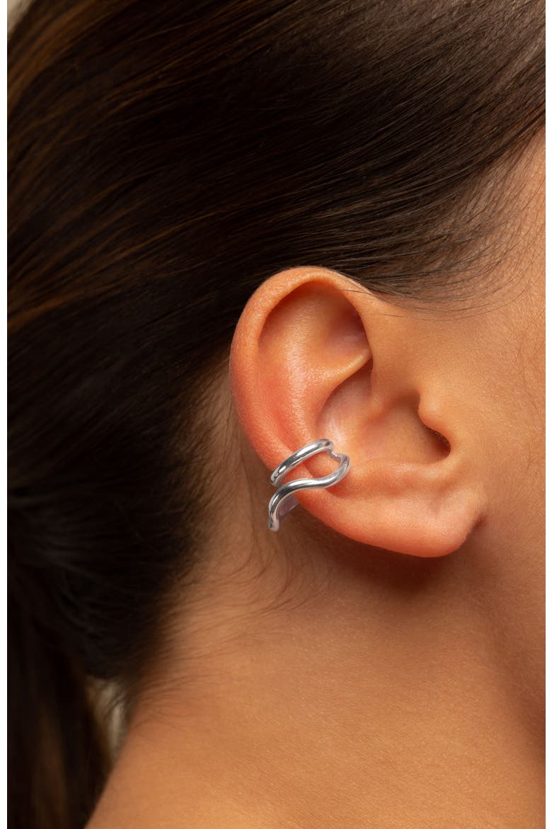 Naeva  double ear cuff, Alternate, color, SILVER PLATED