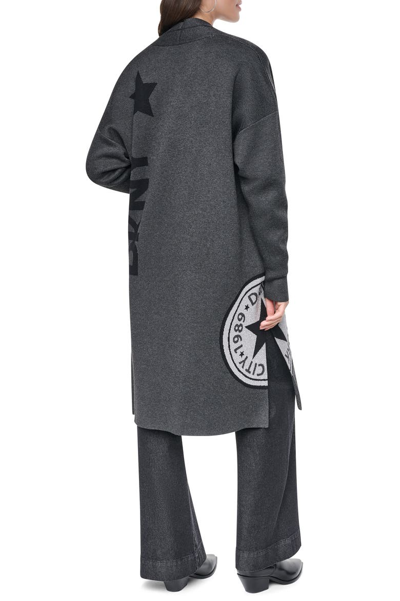 Metallic Oversize Open Front Cardigan, Alternate, color, ASPHALT