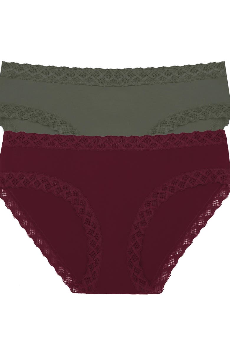 Natori Bliss Cotton Girl Brief 2-Pack, Main, color, Flint/Royal Fig