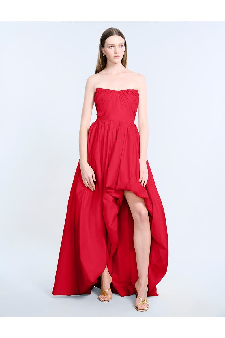High Slit Ball Gown, Alternate, color, Dahlia