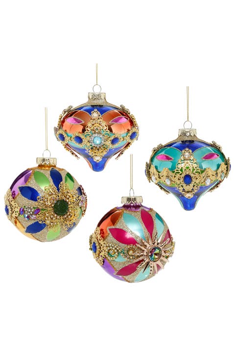 Venetian Jeweled Ornament, Box of 4