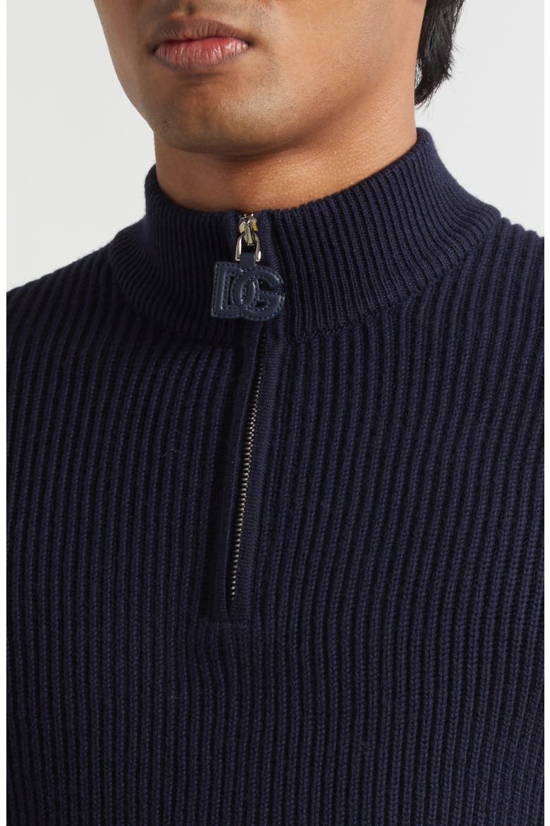 Virgin Wool Quarter Zip Sweater, Alternate, color, B6712 BLU