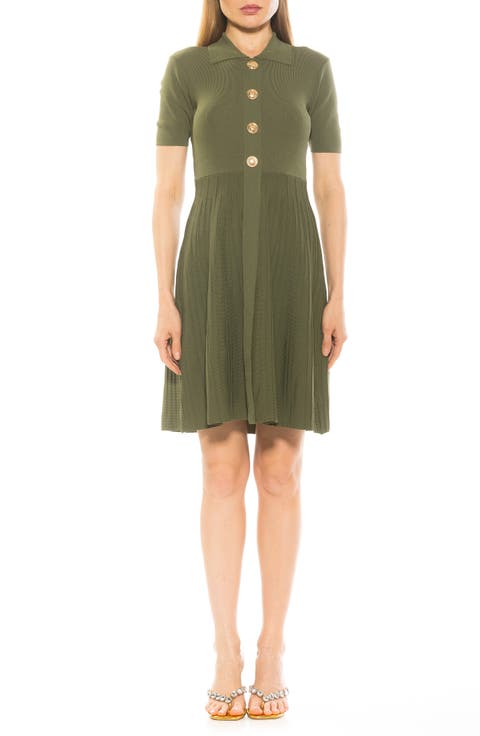 Soren Short Sleeve Fit & Flare Sweater Dress