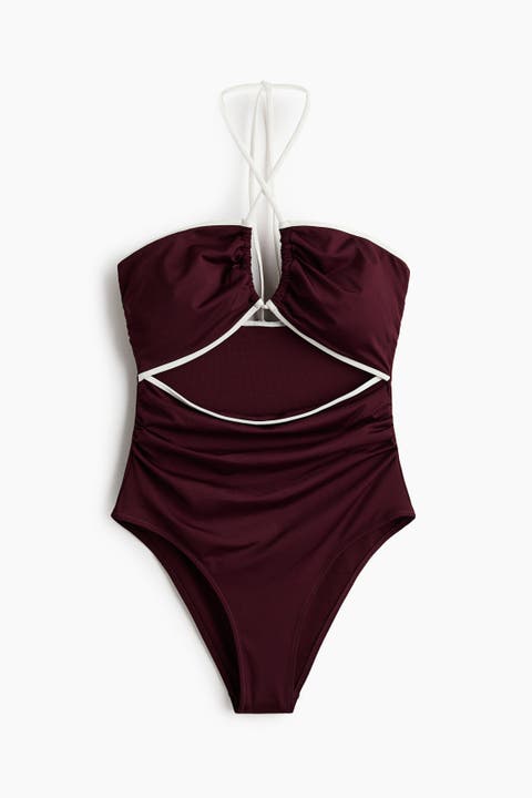 Padded-cup Cut-out Swimsuit