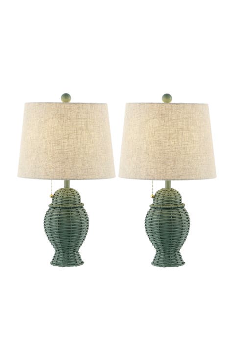 Margie Wicker 20.5" Bohemian Rustic Iron LED Table Lamp (Set of 2)