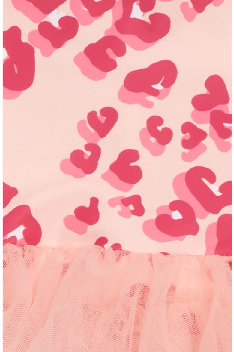 Kids' Sweet Tutu One-Piece Swimsuit, Alternate, color, PINK CREAM LEOPARD HEARTS