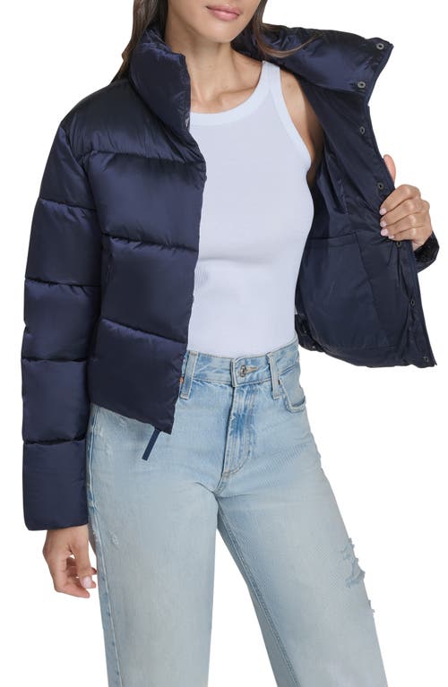 Champion Water Resistant Crop Puffer Jacket In Blue