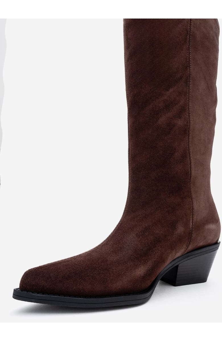 Forever & Always Shoes Orlo Leather Fringed Western Boot, Alternate, color, Brown Suede Leather