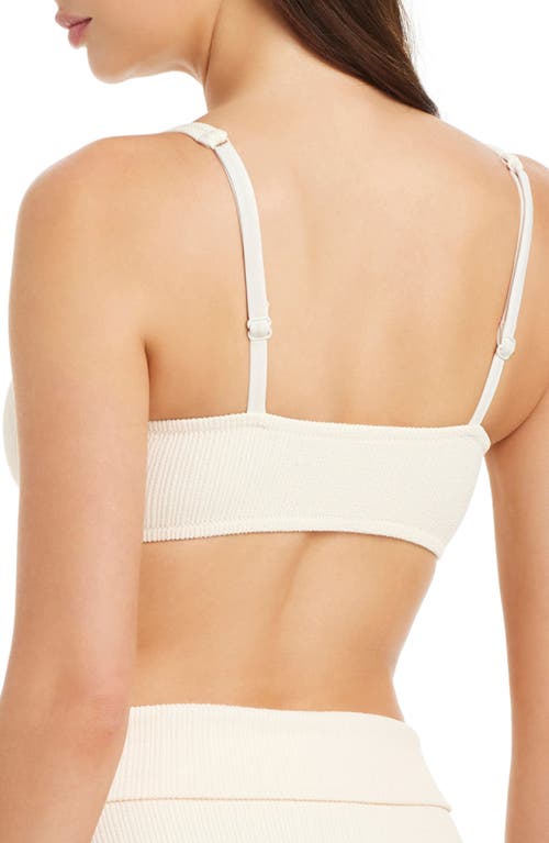 Sanctuary Rib Triangle Bikini Top In White