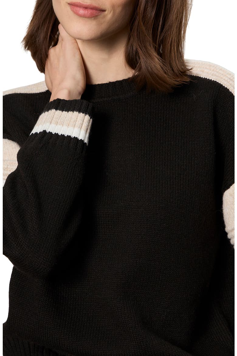 Sporty Stripe Crewneck Sweater, Alternate, color, BLACK/ MULTI
