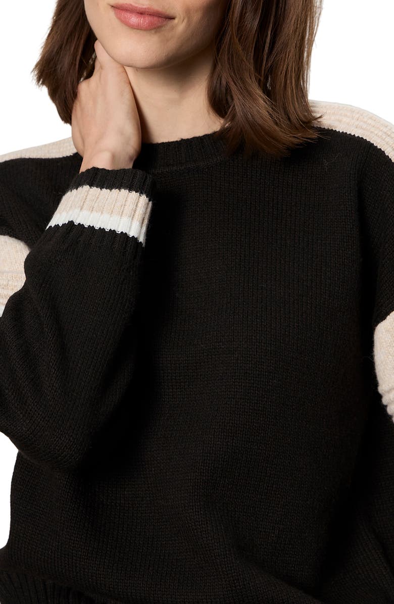 Sanctuary Sporty Stripe Crewneck Sweater, Alternate, color, Black/ Multi