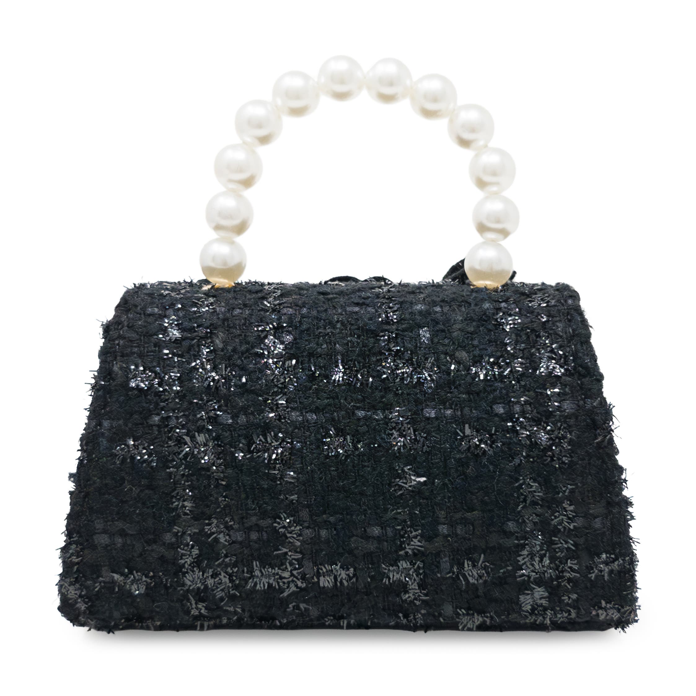 Puttisu Coco Ribbon Bow Pearl Handbag, Alternate, color, Noir Elegance