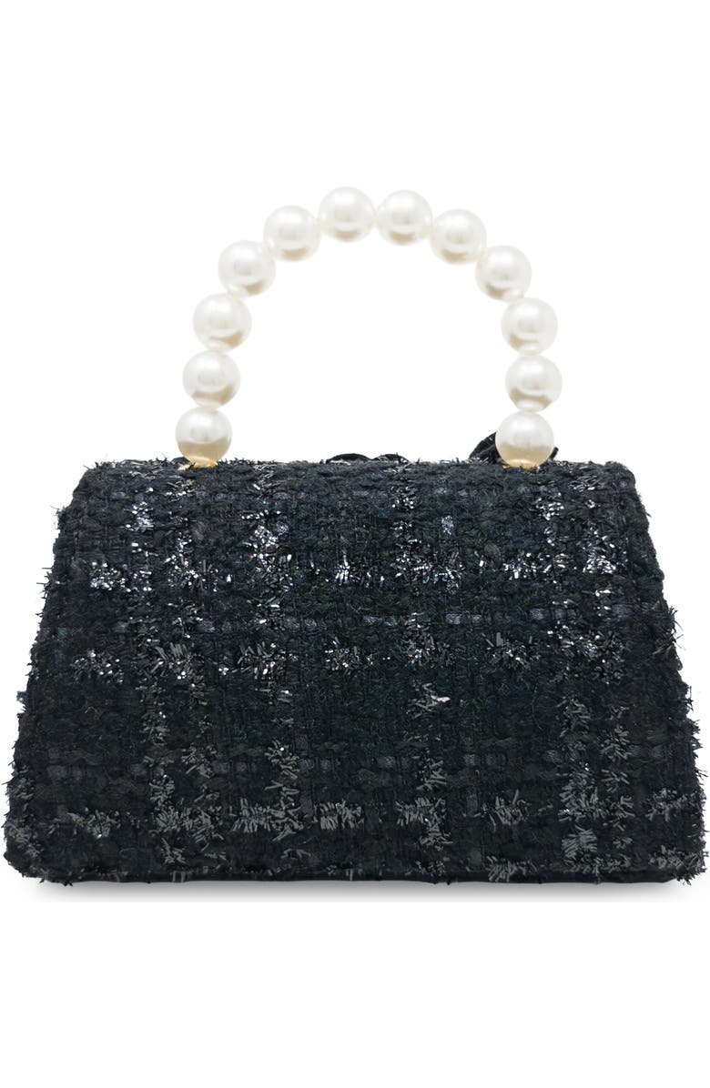 Puttisu Coco Ribbon Bow Pearl Handbag, Alternate, color, Noir Elegance