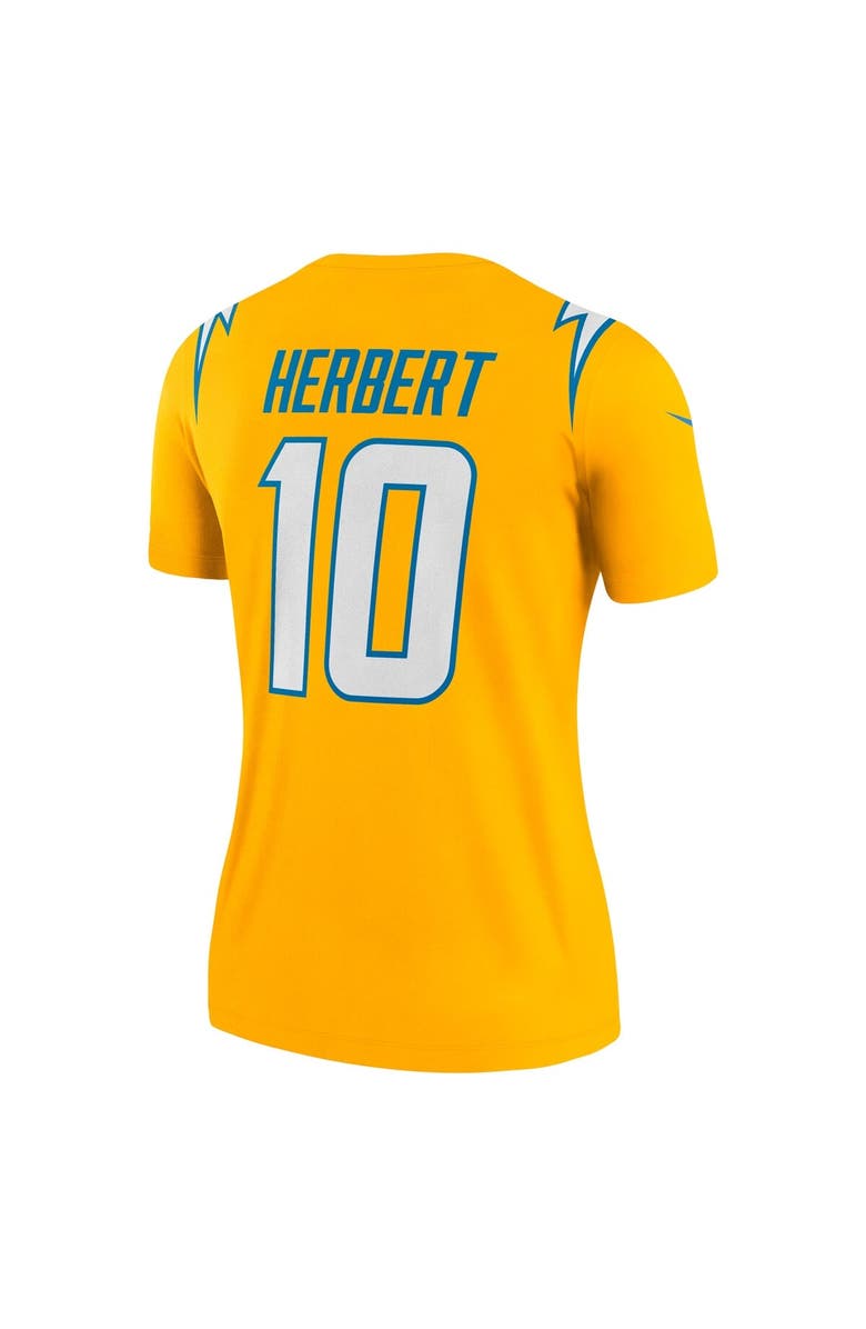 Nike Women's Nike Justin Herbert Gold Los Angeles Chargers Alternate Charger Power Legend Player Performance Top, Alternate, color, Gold