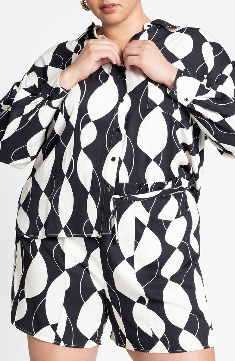 ELOQUII Relaxed Floral Shirt, Alternate, color,