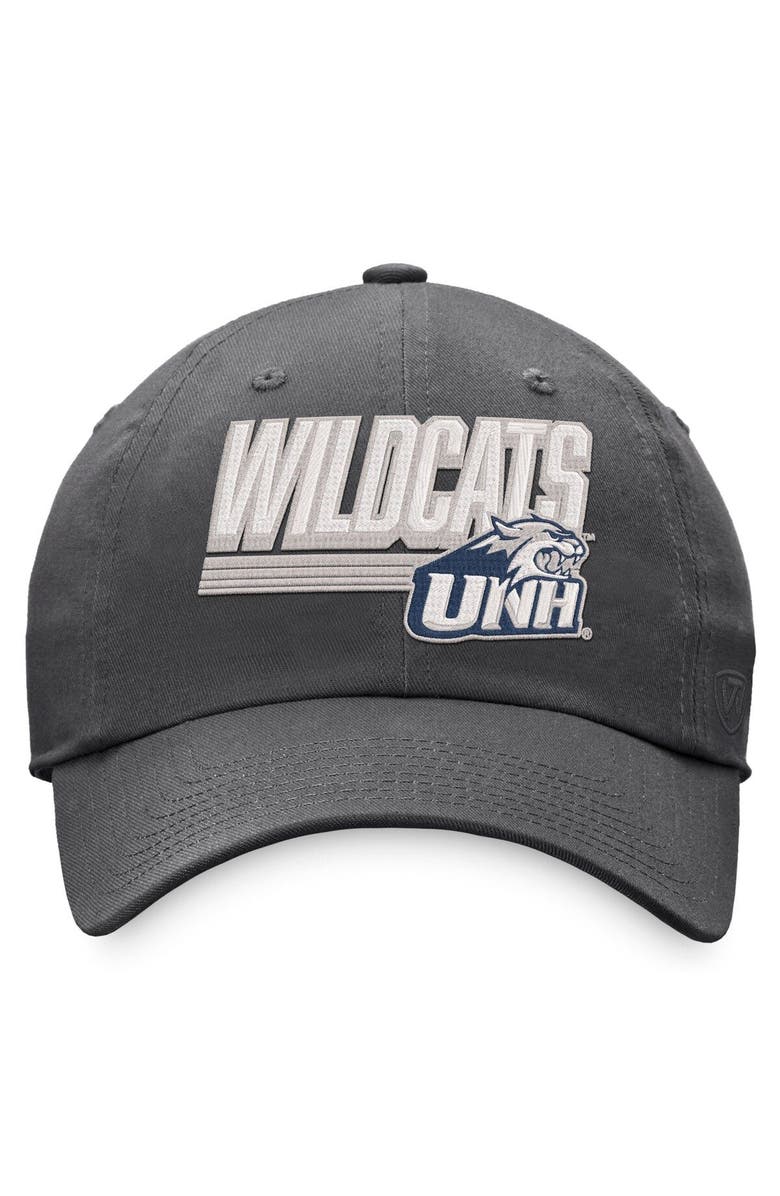 TOP OF THE WORLD Men's Top of the World Charcoal New Hampshire Wildcats Slice Adjustable Hat, Alternate, color, 