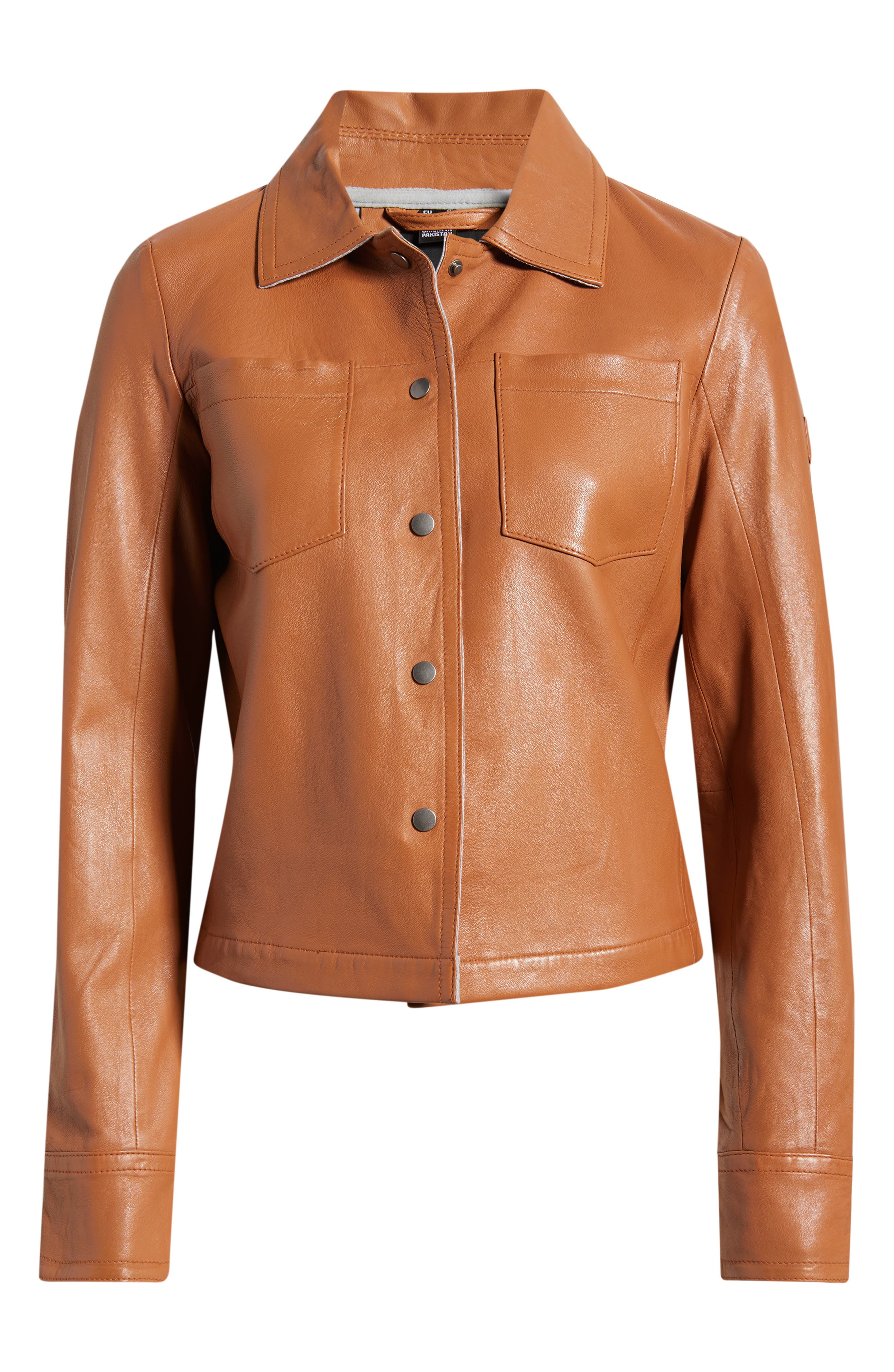 Mauritius Lefei Leather Jacket In Brown