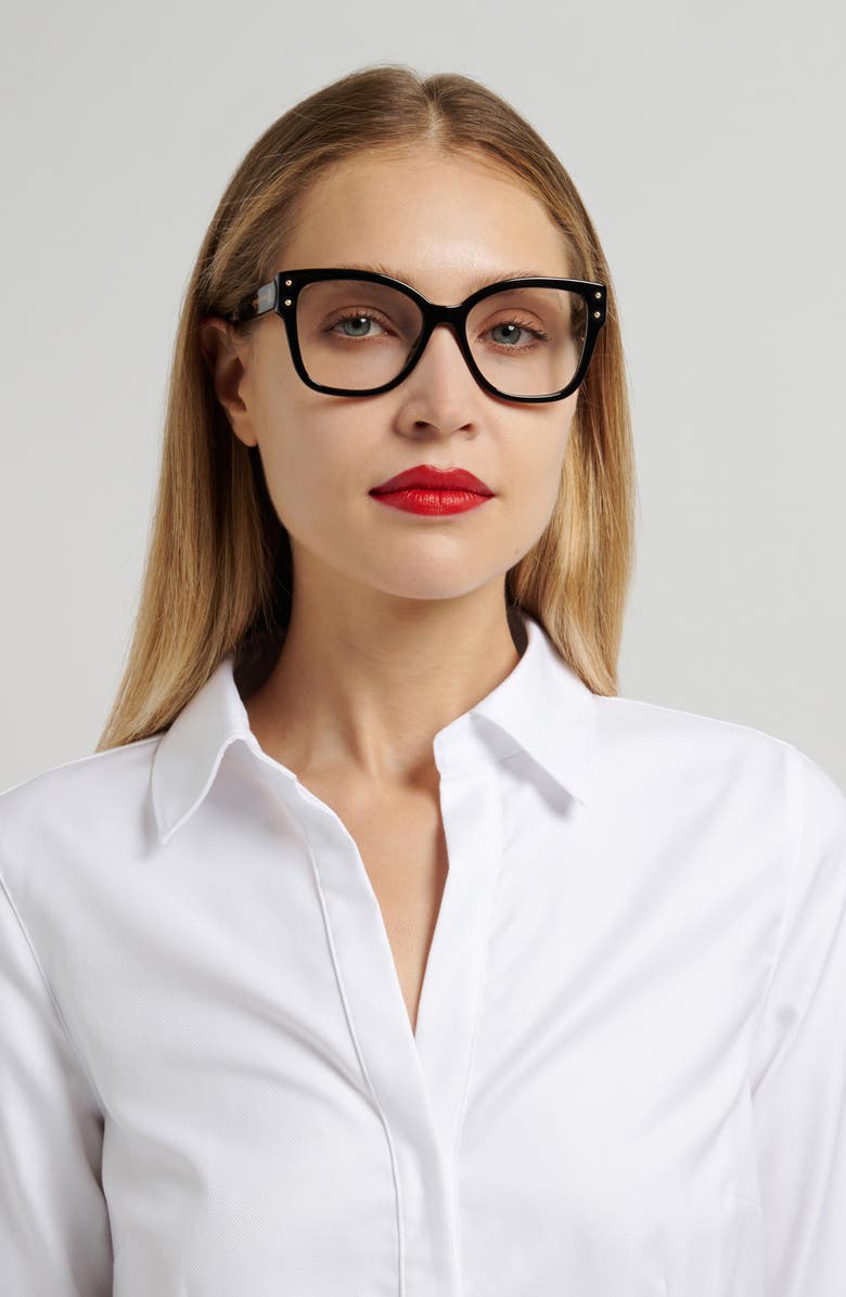 Carolina Herrera 53mm Square Reading Glasses, Alternate, color, 