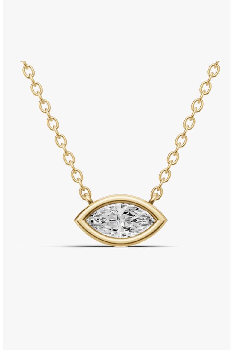 14K Gold 0.5 ct Lab Grown Marquise Shape Diamond Solitaire Pendant, Main, color, Yellow Gold