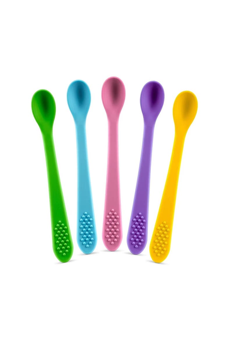 Silicone Baby Feeding Spoon Set 5 Piece, Main, color, Lavender Dream