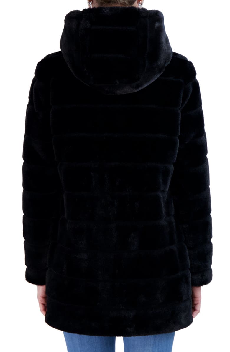 Sebby Hooded Faux Fur Jacket, Alternate, color, Black