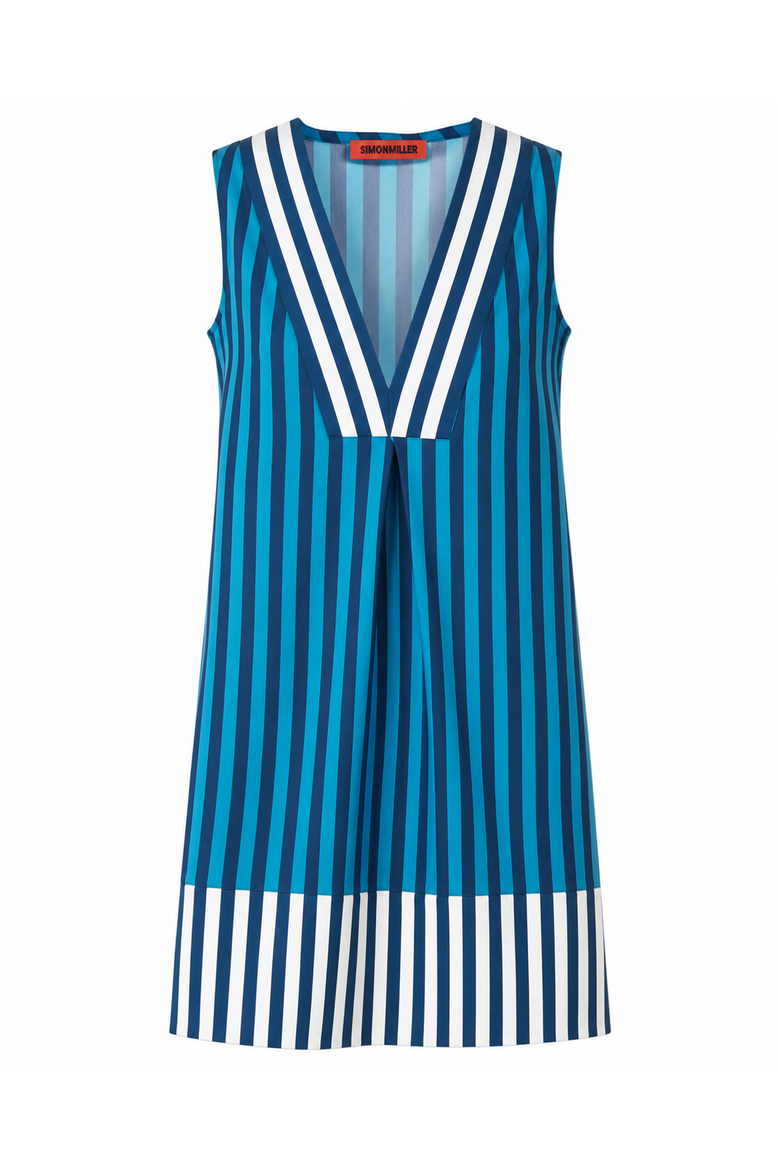Mar Poplin Mini Dress, Main, color, Tonal Blue Combo