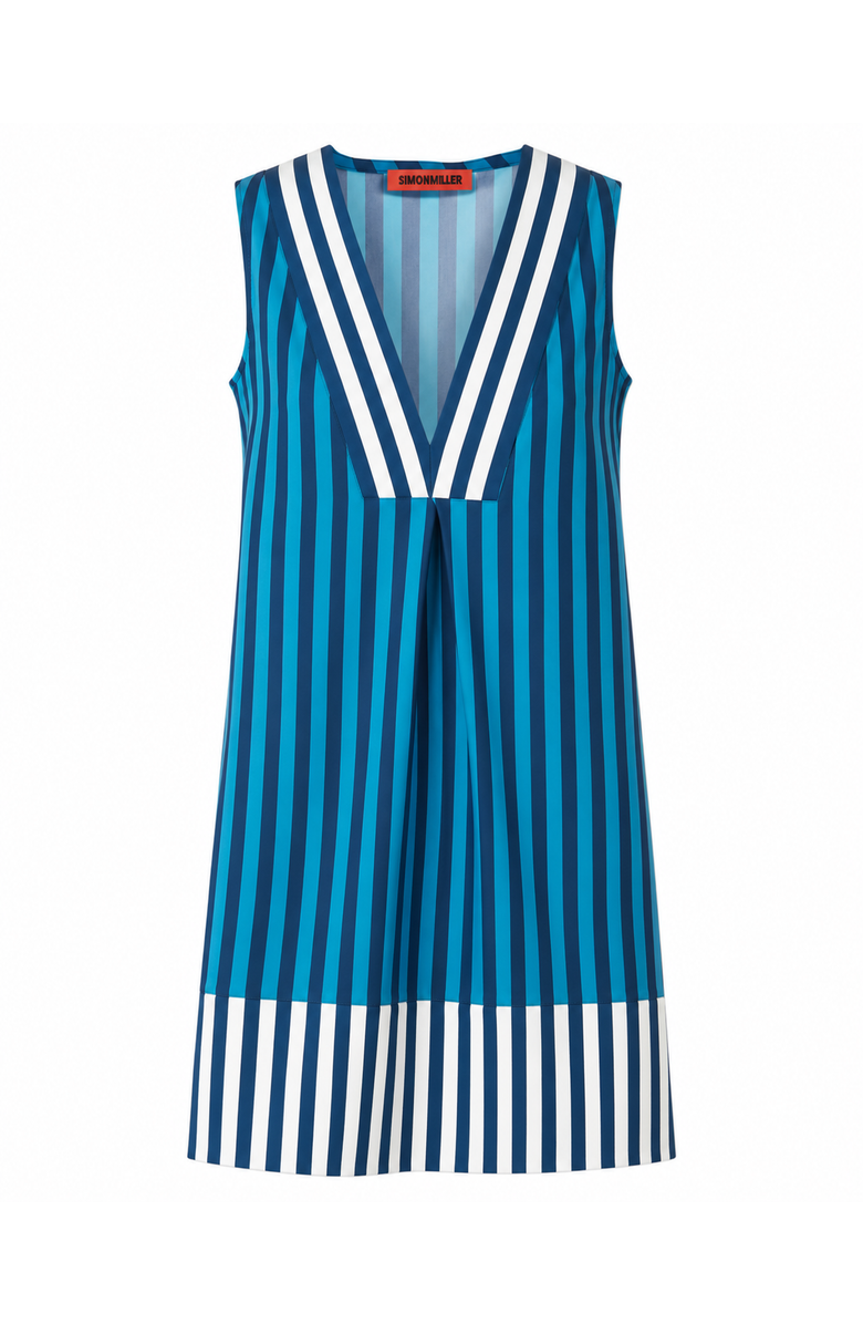 SIMONMILLER Mar Poplin Mini Dress, Main, color, Tonal Blue Combo