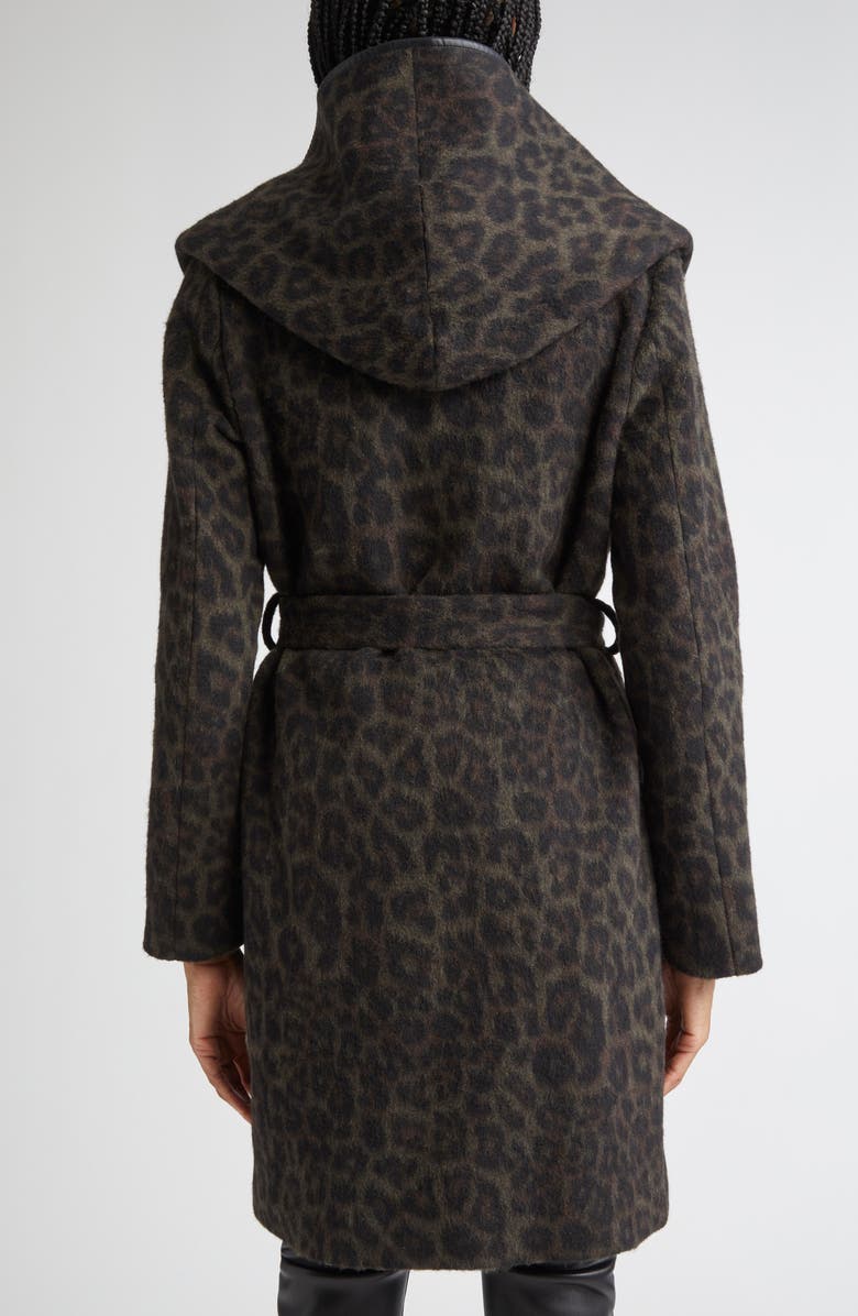Ramy Brook Joan Animal Print Coat, Alternate, color, Deep Olive Animal